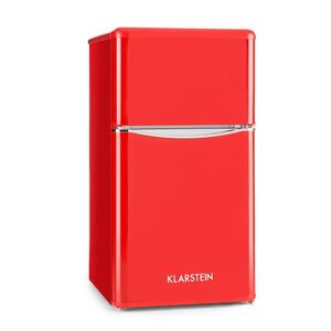 Klarstein Monroe Black, kombinált hűtőszekrény, 61/24 liter, F energiahatékonysági osztály, Retrolook, piros kép