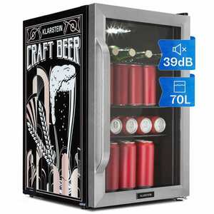 Klarstein Beersafe 70 Craft Beer Edition, hűtőszekrény, 70 liter, üvegajtó, rozsdamentes acél kép