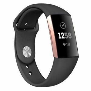 BStrap Silicone (Small) szíj Fitbit Charge 3 / 4, black (SFI007C01) kép