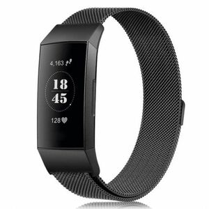 BStrap Milanese (Large) szíj Fitbit Charge 3 / 4, black (SFI005C04) kép