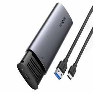 Ugreen CM400 külső box M.2 B-Key SATA 3.0 SSD + kábel USB-C, szürke (CM400) kép