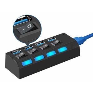 4 portos USB elosztó kapcsolókkal kép