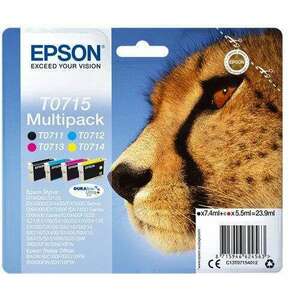 Epson T0715 Multipack Black Cyan Magenta Yellow tintapatron eredeti C13T07154012 (T0711, T0712, T0713, T0714) Gepárd kép