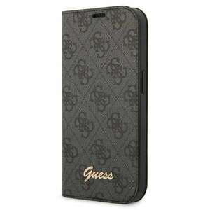 Guess GUBKP14SHG4SHK iPhone 14 6.1 "fekete könyv 4G szüreti arany logóval kép