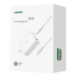 UGREEN CD275 hálózati töltő, 2x USB-C, 1x USB, 65W (fehér) kép