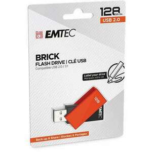 EMTEC Pendrive, 128GB, USB 2.0, EMTEC "C350 Brick", narancssárga kép