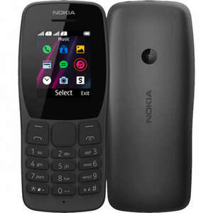 Nokia 110 (2019) Mobiltelefon, Kártyafüggetlen, Dual Sim, Fekete kép