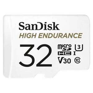 SanDisk MicroSD kártya - 32GB microSDHC High Endurance (100 MB/s, Class 10 U3, V30) + adapter kép