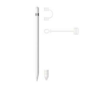 Apple Pencil (1. generáció) / Apple Pencil (2. generáció) hegyvédő fedél / kupaktartó szilikon / töltő átalakító adapter - 3 az 1-ben kialakítás - FEHÉ kép