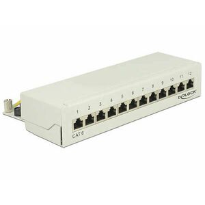 Delock asztali patch panel 12 Port Cat.6 szürke kép