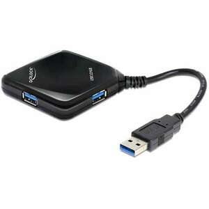 Delock 62485 USB3.0 HUB 4 portos fekete (62485) kép