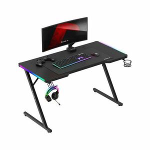 Gamer asztal 2.5 RGB LED, 120 x 60 cm, fekete kép