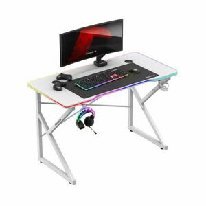 Gamer asztal minőségi íróasztal RGB 1.7 Feher kép