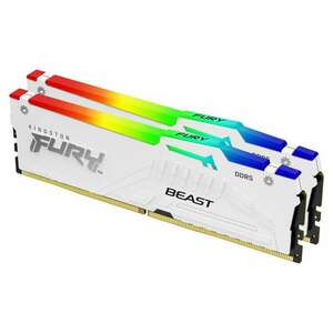 Kingston 64GB / 5600 Fury Beast RGB White (AMD EXPO) DDR5 RAM KIT (2x32GB) (KF556C36BWEAK2-64) kép