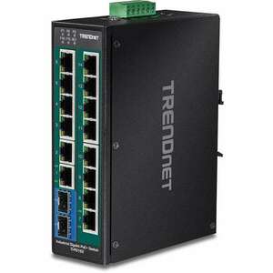 TRENDnet Industrie Switch 16Port Gbit PoE+ Metall DIN-Rail (TI-PG162) kép