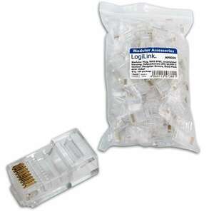 RJ45 Cat5 csatlakozó UTP patch kábelre, 100db/csomag kép