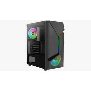 Aerocool Scape ARGB (Scape-G-BK-v3) táp nélküli ablakos ház fekete kép