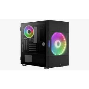 AeroCool Atomic-G-BK-v2 (GPU tartóval) táp nélküli ablakos Micro ATX ház fekete kép