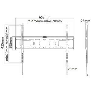 Reflecta Plano Flat 70-6040 37"-70" LCD TV/Monitor fali tartó - Fekete (1 kijelző) kép