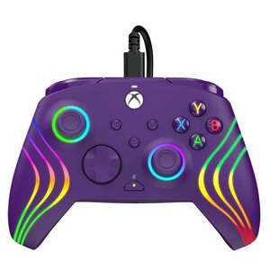 PDP Afterglow Wave, Xbox Series X|S, Xbox One, PC, RGB LED Lighting, Lila, Vezetékes kontroller kép