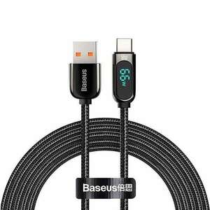 Baseus USB-A --> USB-C kábel kijelzővel 2m fekete (CASX020101) kép