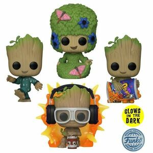 POP! 4 Pack Marvel: I Am Groot - Groot Special Edition (Glows in The Dark) kép