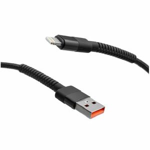 MobilNET Adat-, töltőkábel fonott USB/Lightning, 3A, 1m, fekete kép