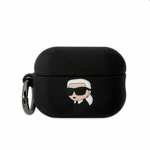 Karl Lagerfeld 3D Logo NFT Karl Head szilikontok Apple AirPods Pro 2 számára, fekete kép