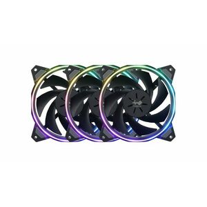 InWin Case fan Sirius Loop ASL120, 120mm, ARGB, Black (Triple pack+ ARGB Controler) kép