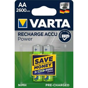 Varta 5716 HR6 AA Mignon tölthető ceruza elem, akku 2600mAH R2U 2db/csom. - Kiárusítás! kép