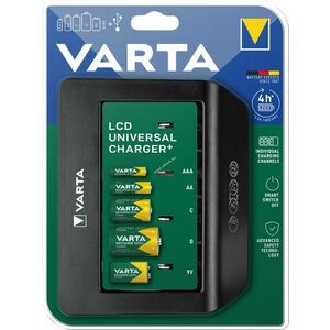 Varta akkutöltő LCD kijezővel univerzális USB kimenettel AA / AAA / C / D & 9V akkuhoz kép