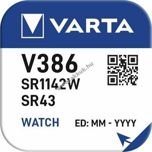 Varta 386/301/SR43 Silver Oxide óra elem 1db/csomag - Kiárusítás! kép