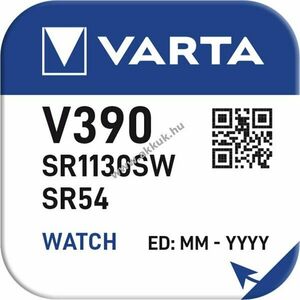 Varta gombelem, óraelem V390/SR54/SR1130SW 1db/csomag - Kiárusítás! - A készlet erejéig! kép