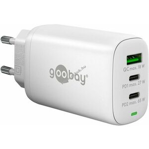 65W hálózati USB-C gyorstöltő többportos Power Delivery, fehér - A készlet erejéig! kép