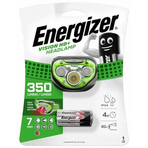 Energizer LED-es fejlámpa VISION HD+ GREEN, 3db AAA elem, 350lm - Kiárusítás! kép