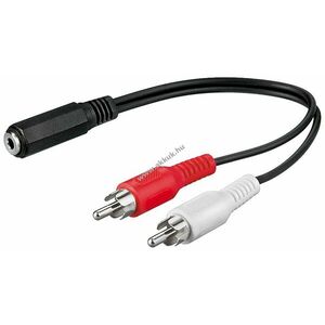 Audio kábel 3.5mm jack > strereo RCA, 20cm - A készlet erejéig! kép