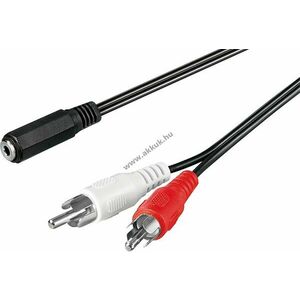 Audio kábel 3.5mm jack > strereo RCA, 1.4m - A készlet erejéig! kép