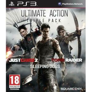 Ultimate Action Triple Pack: Just Cause 2 + Sleeping Dogs + Tomb Raider (PS3) kép