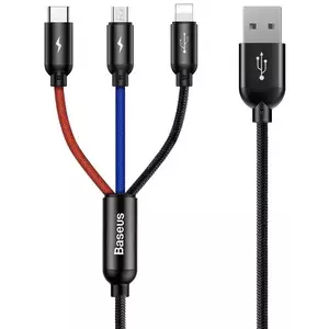 Kábel Baseus Rapid USB Cable 3in1 Type C / Lightning / Micro 3A 1, 2M - Black (6953156273948) kép