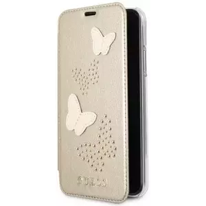 Tok Guess iPhone X/Xs Beige Book Studs & Sparkles (GUFLBKPXPBUBE) kép