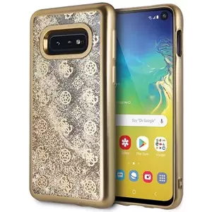 Tok Guess S10e G970 gold hard case 4G Peony Liquid Glitter (GUHCS10LPEOLGGO) kép