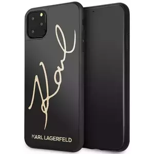 Tok Karl Lagerfeld iPhone 11 Pro Max black hard case Signature Glitter (KLHCN65DLKSBK) kép