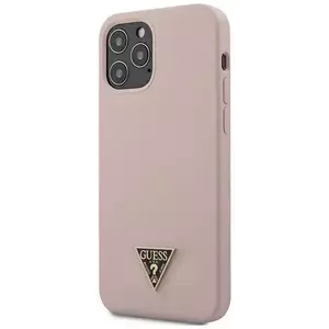 Tok Guess GUHCP12LLSTMLP iPhone 12 Pro Max 6, 7" light pink hardcase Silicone Triangle Logo (GUHCP12LLSTMLP) kép