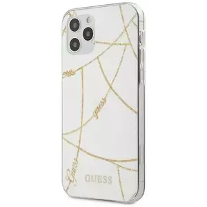 Tok Guess GUHCP12LPCUCHWH iPhone 12 Pro Max 6, 7" white hardcase Gold Chain Collection (GUHCP12LPCUCHWH) kép