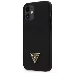 Tok Guess GUHCP12SLSTMBK iPhone 12 mini 5, 4" black hardcase Silicone Triangle Logo (GUHCP12SLSTMBK) kép