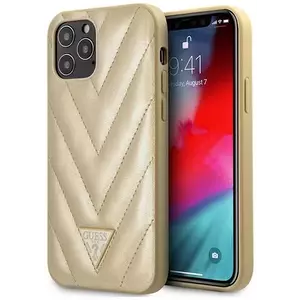 Tok Guess iPhone 12 Pro Max 6, 7" Gold hardcase V-Quilted Collection (GUHCP12LPUVQTMLBE) kép