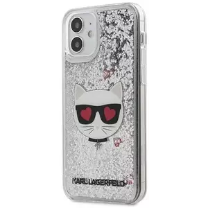 Tok Karl Lagerfeld KLHCP12SLCGLSL iPhone 12 mini 5, 4" silver hardcase Liquid Glitter Choupette (KLHCP12SLCGLSL) kép