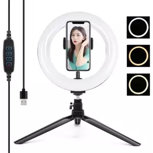 Puluz Tripod Mount with 20cm LED Ring Vlogging PKT3073B kép