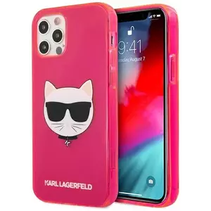 Tok Karl Lagerfeld KLHCP12LCHTRP iPhone 12 Pro Max 6, 7" pink hardcase Glitter Choupette Fluo (KLHCP12LCHTRP) kép