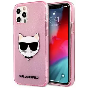 Tok Karl Lagerfeld KLHCP12LCHTUGLP iPhone 12 Pro Max 6, 7" pink hardcase Glitter Choupette (KLHCP12LCHTUGLP) kép